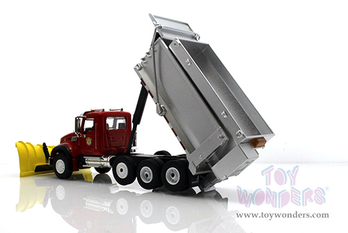 Greenlight - Mack Granite Dump Truck with Snow Plow & Salt Spreader - Arlington Heights, Illinois Public Works (2019, 1/64 scale diecast model car, Red/Silver) 30336/48